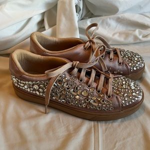 Blush Pink ALDO Sneakers with Rhinestones US6